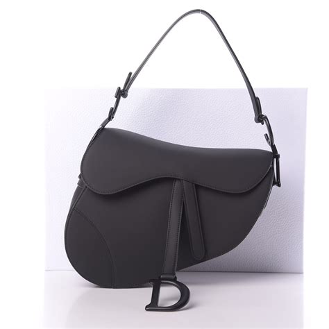 CHRISTIAN DIOR Ultra Matte Calfskin Saddle Bag Black.